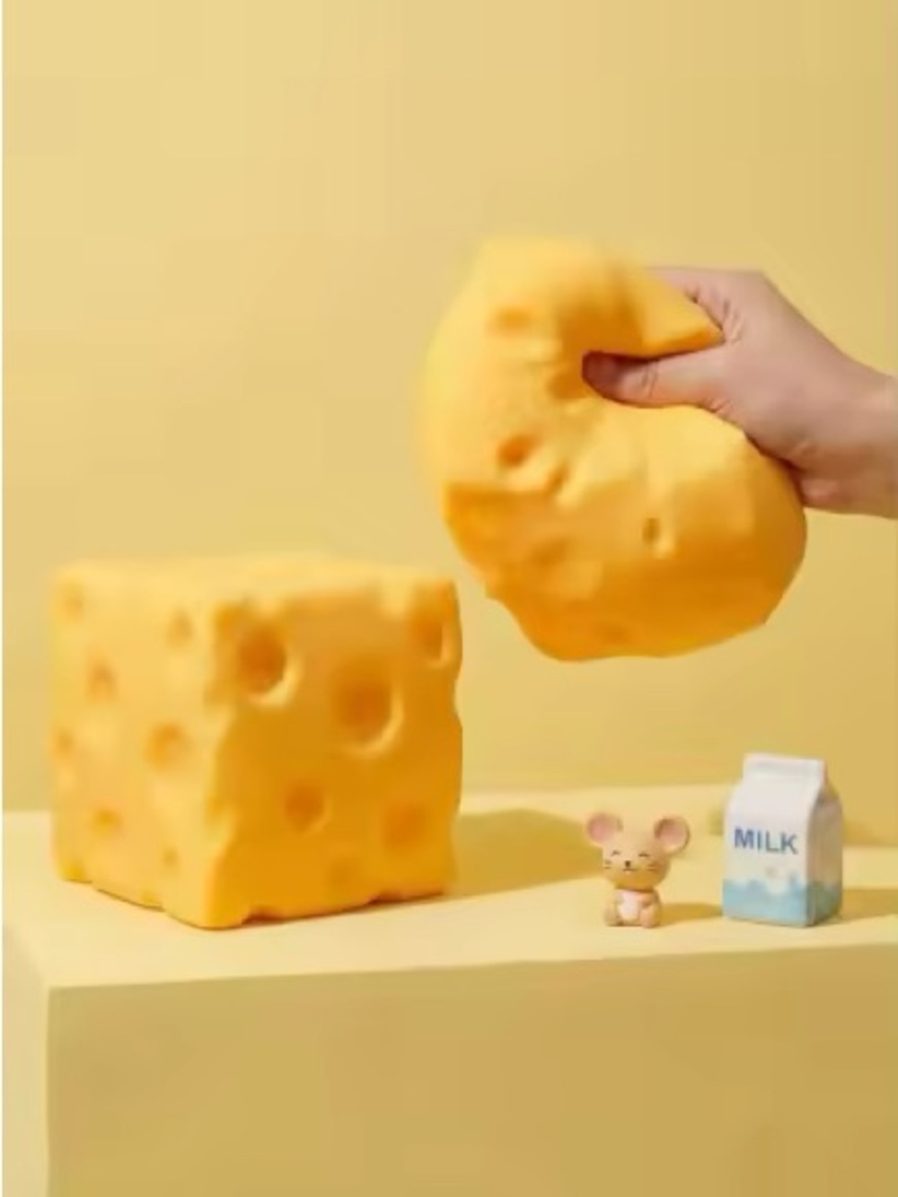 Jumbo Cheese Squishy Stress Toy Yellow Foam Squeeze Fidget NO BOX!